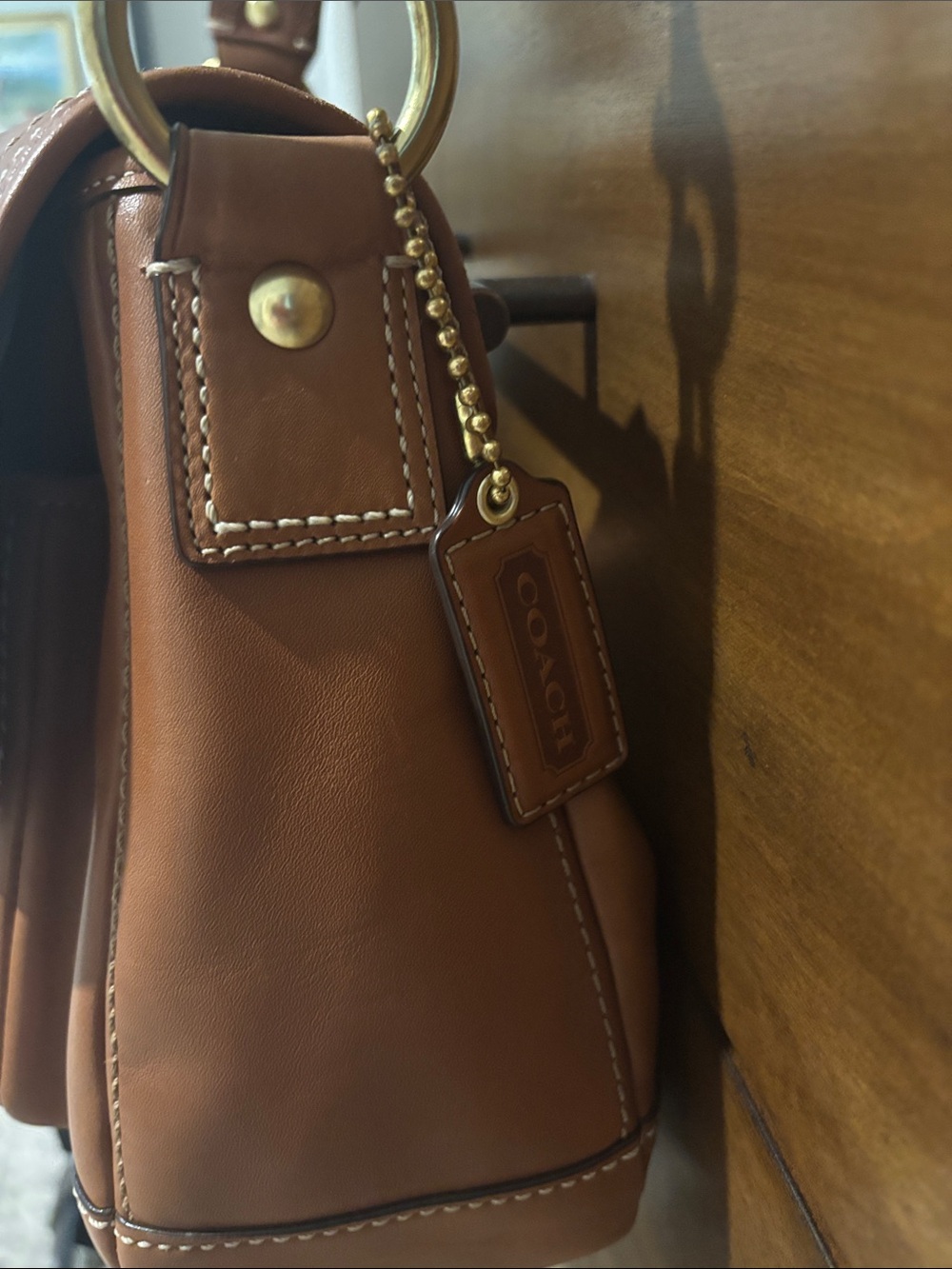 COACH Tan Leather Flap Shoulder Bag - Picture 2 of 15